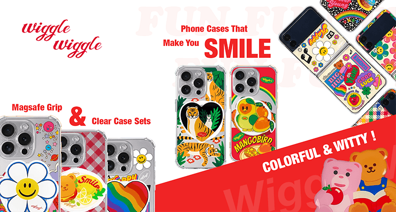 wiggle wiggle colorful and playful Korean phone cases