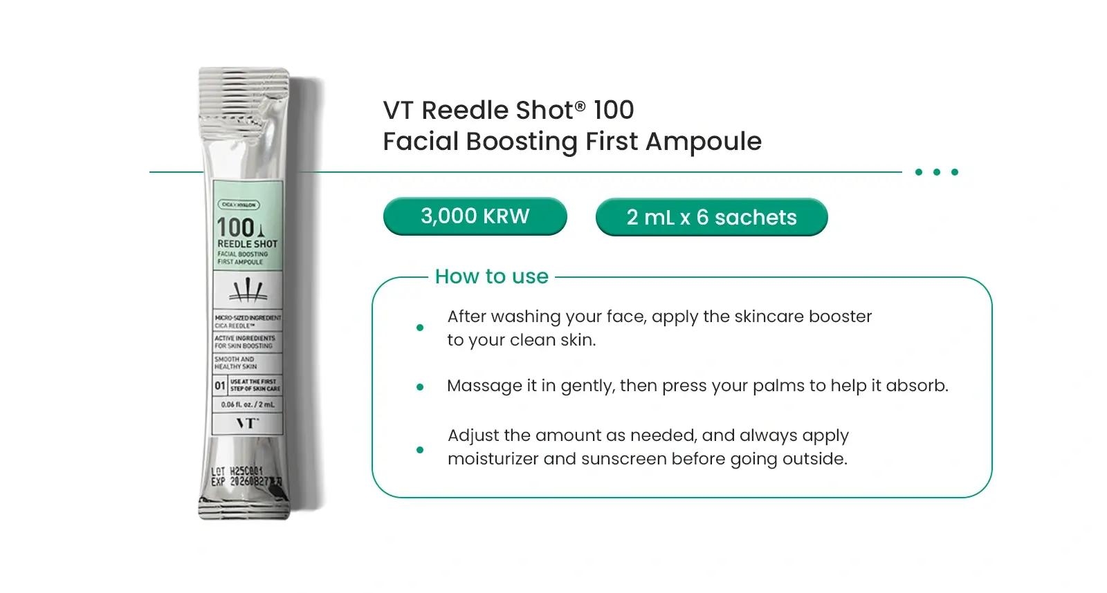 VT Reedle Shot® 100 Facial Boosting First Ampoule