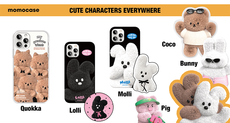 momocase korean brand phone case characters